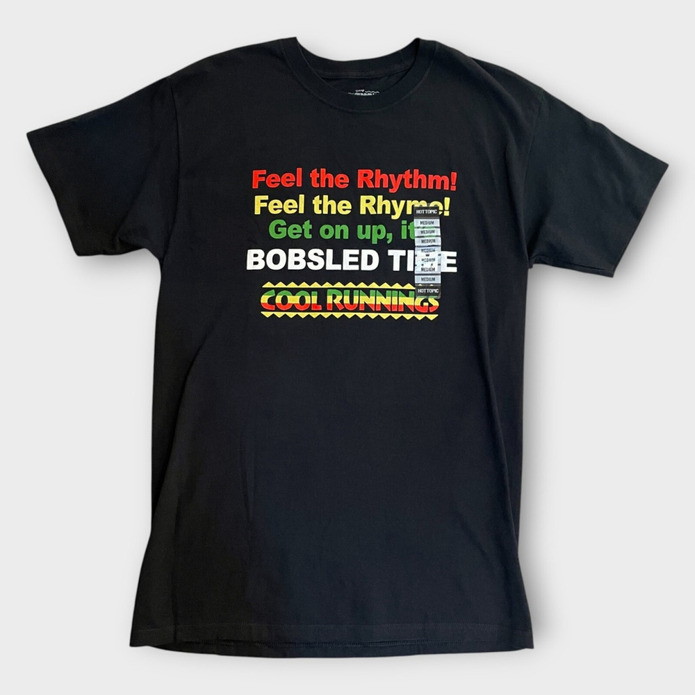 🦜 Cool Runnings Bobsled Time T-Shirt Unisex MEDIUM Black Disney 100% Cotton